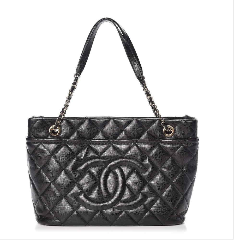 Chanel Quilted Timeless Soft CC Tote Black Caviar